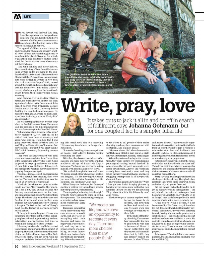 Irish Independent article - La Muse