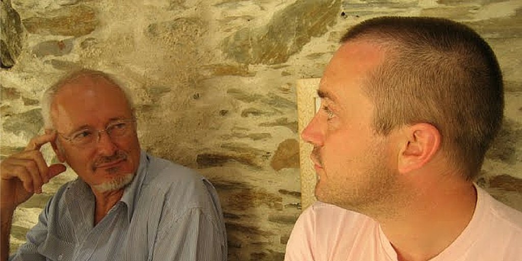 Australian writer John Clanchy talking to John Fanning the director of La Muse artists and writers retreat