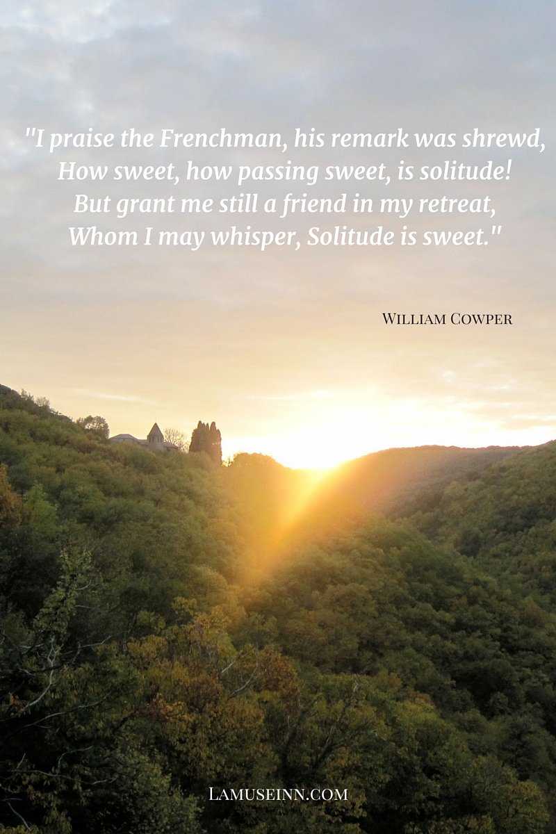 William Cowper quote on retreats on La Muse artists and writers retreat blog